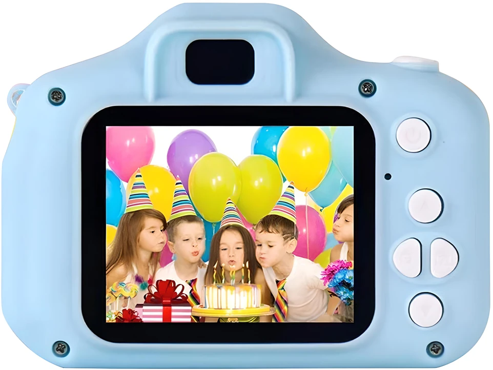 Skaitmeninis fotoaparatas vaikams HD žaidimų virvelė mėlynas kartonas mėlynas fotoaparatas e225-1