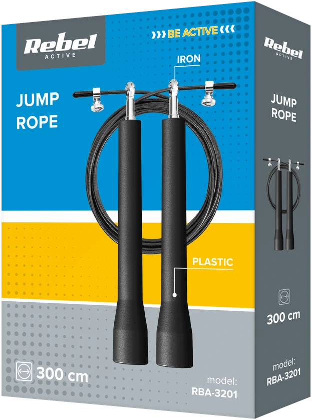 Plastikinė bokso šokdynė su metaliniu guoliu, 3m, reguliuojama, REBEL ACTIVE