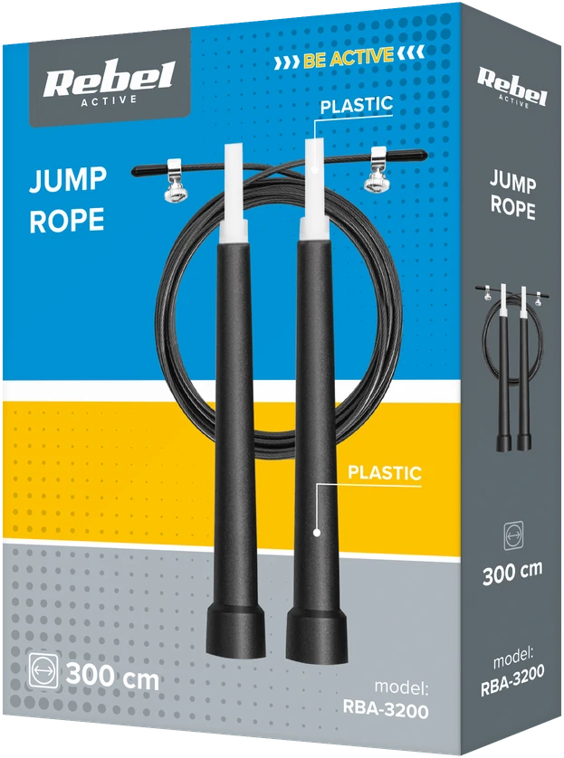 Plastikinė bokso šokdynė su plastikiniu guoliu, 3m, reguliuojama, REBEL ACTIVE