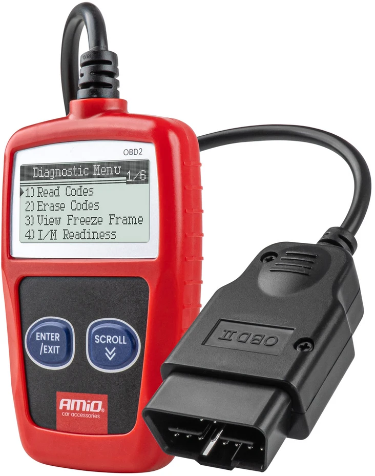 OBD2 diagnostikos skaitytuvas AMIO-04729, 110,3×69,5×20,2 mm