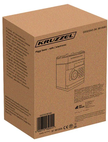 Kruzzel Elektroninis seifas-taupyklė su PIN kodu
