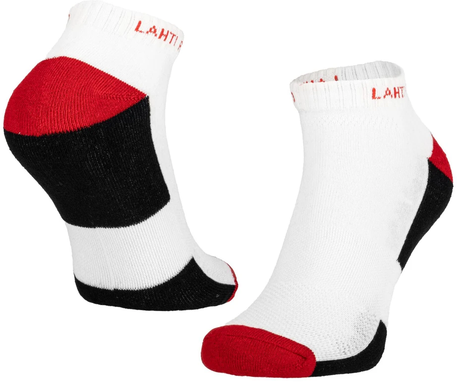 Lahti Pro Kojinės Megztos kojinės, baltos ir raudonos, trumpos, 3 poros, "39-42", Lahti
