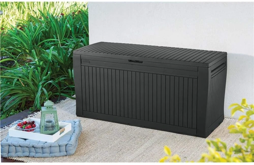 Curver Keter sodo dėžė Comfy, plastikinė, grafito spalvos, 270 l talpa, K229525