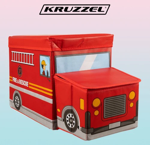 Kruzzel Dėžė Žaislams Daiktadėžė Gaisrinė