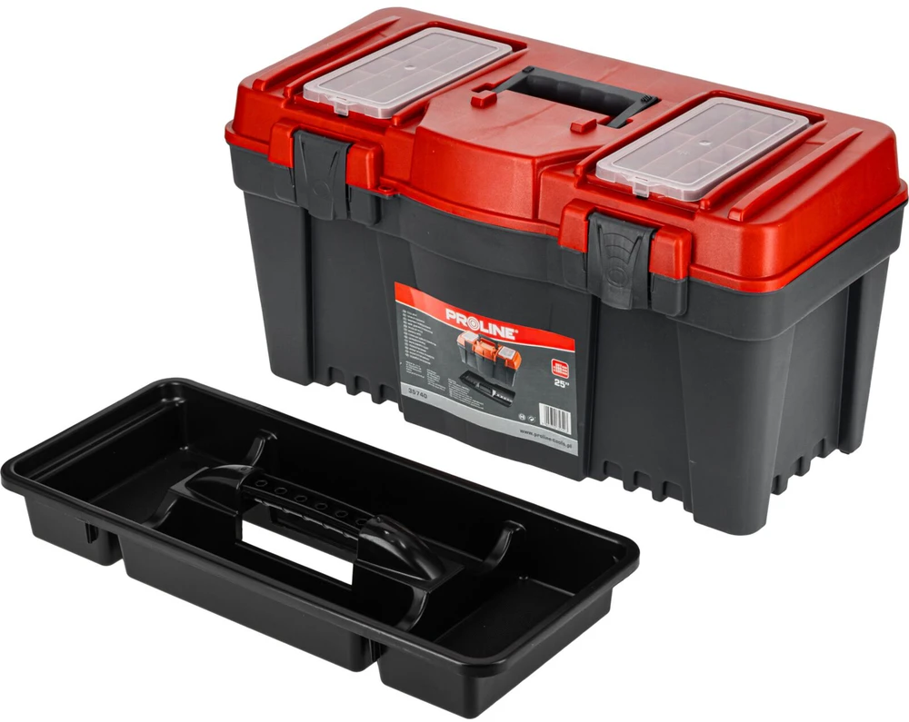 Skrzynka Įrankių dėžė su plastikiniais spaustukais 25", 597x285x320, proline