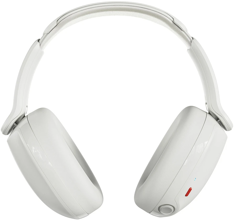„Skullcandy Hesh 360“ ausinės, uždengtos ausimis, baltos, su kaulo spalvos danga.