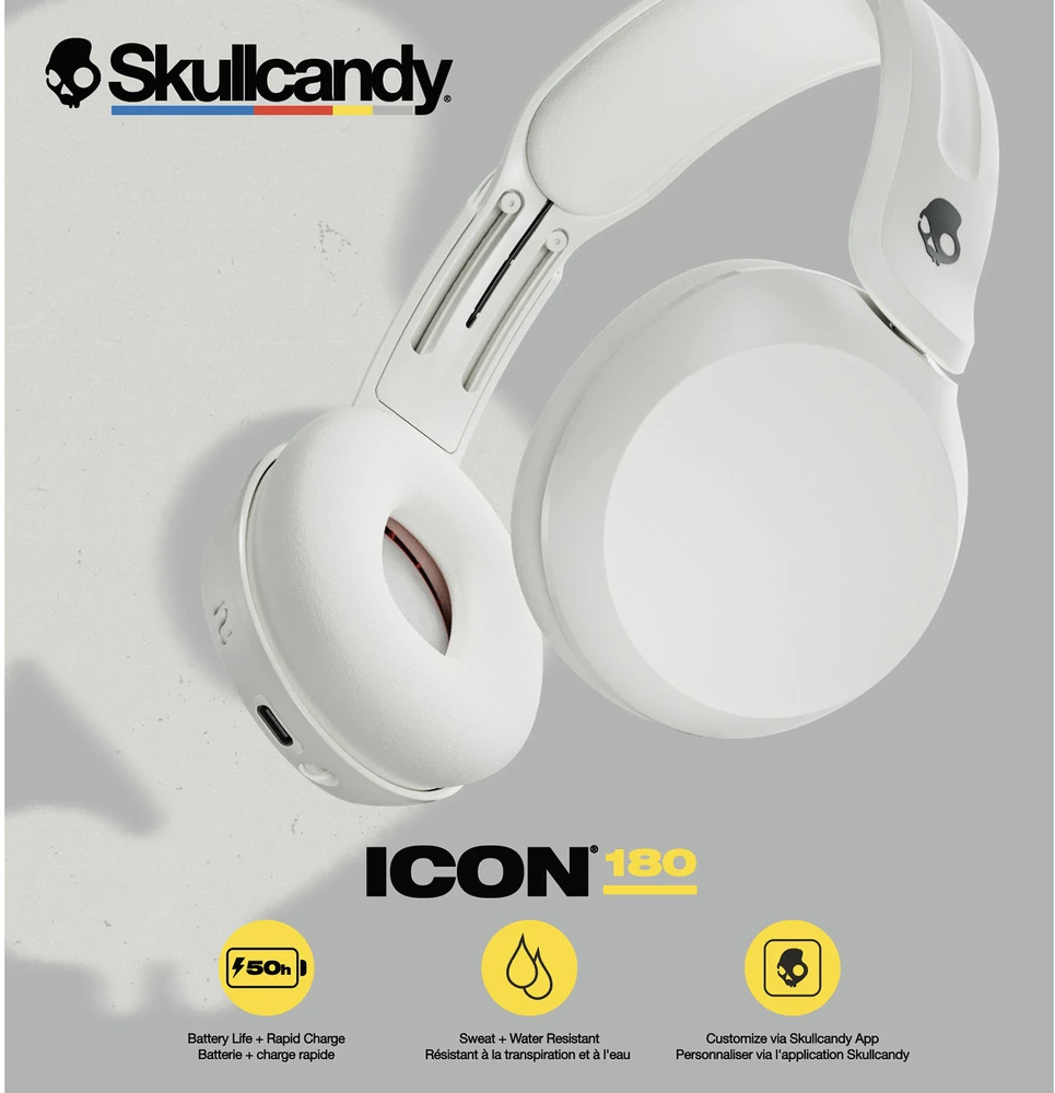 Skullcandy ICON 180 ausinės, dedamos ant ausies, baltos, kaulo spalvos
