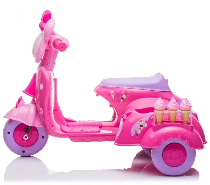 Lean Cars CREAM Triratis elektromobilis Scooter Ice Kreminis Shop JT5258, rožinis