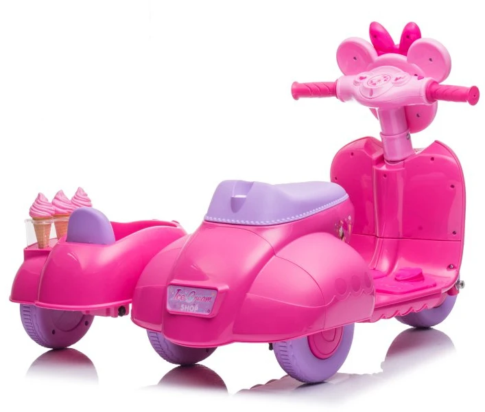 Lean Cars CREAM Triratis elektromobilis Scooter Ice Kreminis Shop JT5258, rožinis