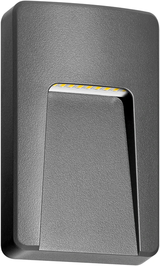 Sieninis šviestuvas Orno SLIGO LED 3W, fasadinis šviestuvas, 240lm, IP65, 4000K, stačiakampis, pilkas