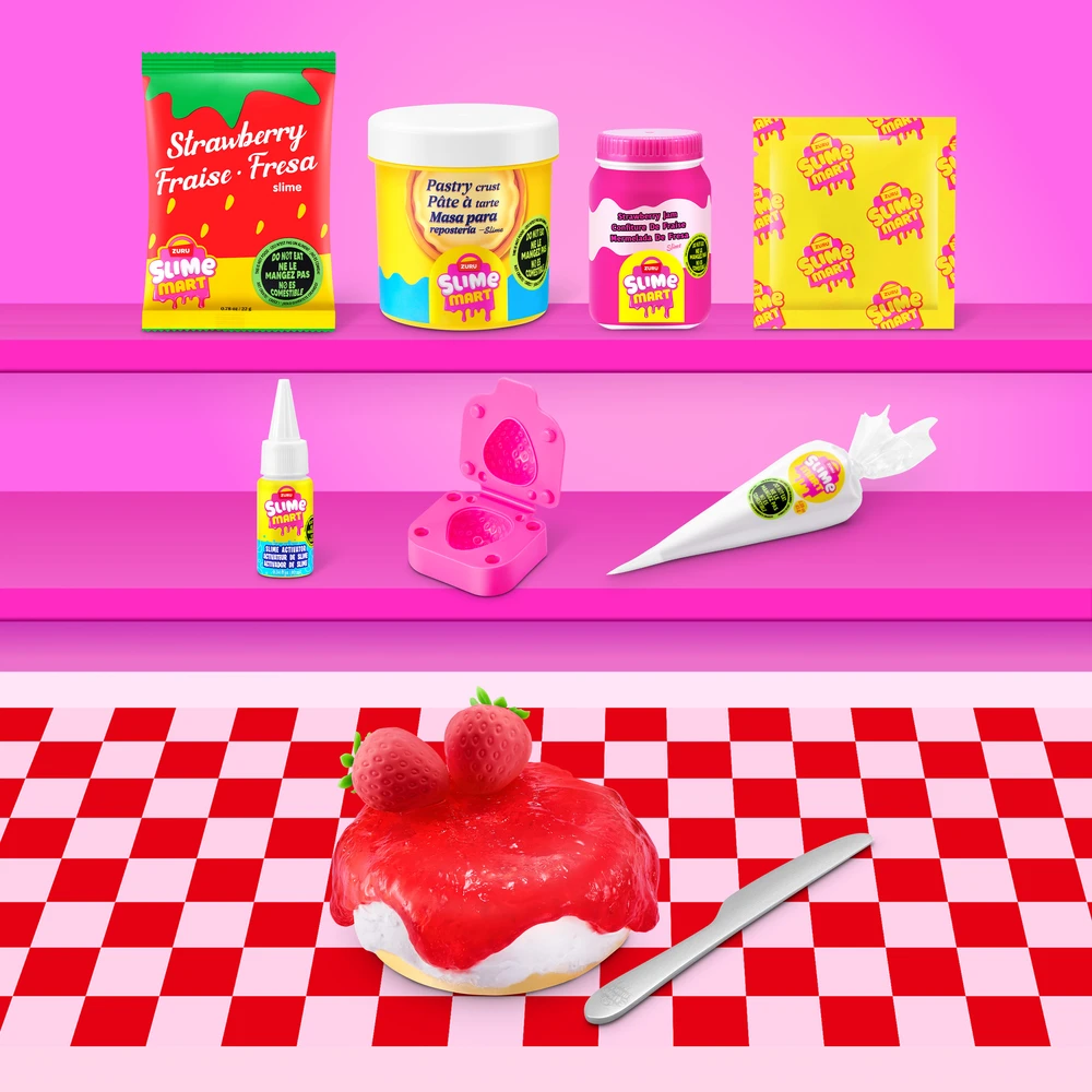 Zuru „Slime Mart“ – mažas pirkinių krepšelis – braškių sūrio pyragas