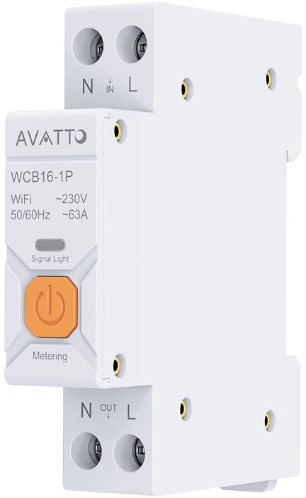 Avatto Išmani relė DIN bėgeliui 230Vac, 16A, Wi-Fi TUYA, su energijos matavimo funkcija
