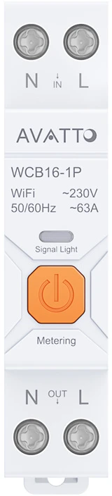 Avatto Išmani relė DIN bėgeliui 230Vac, 16A, Wi-Fi TUYA, su energijos matavimo funkcija