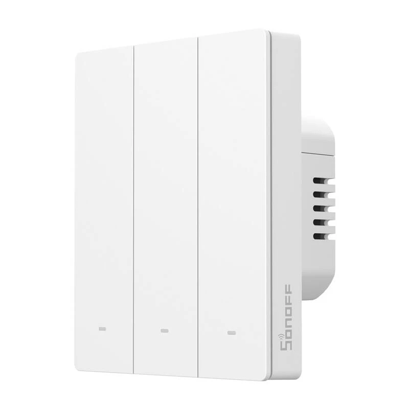 SONOFF M5 3 klavišų sieninis jungiklis 80mm pločio baltas M5-3C-80