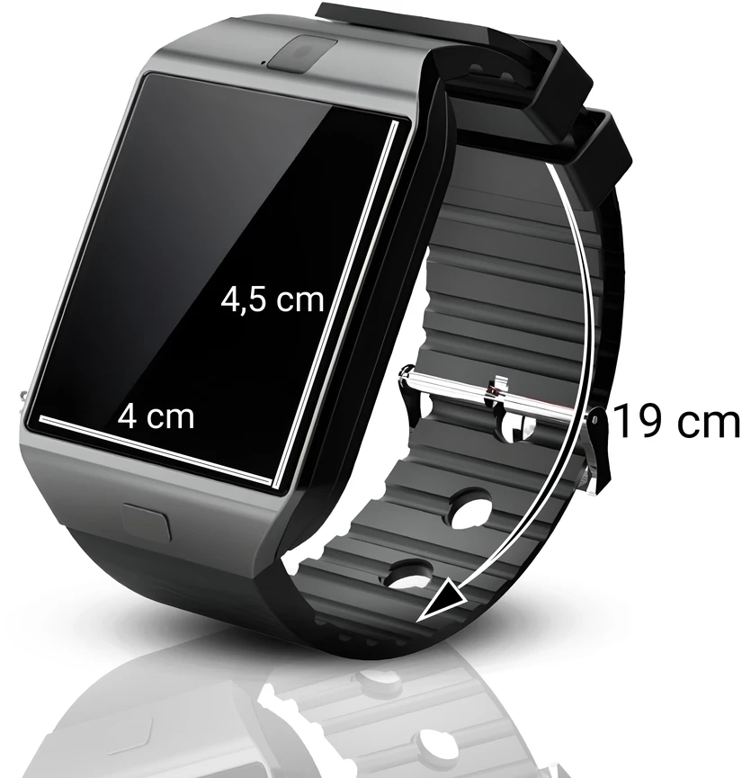 Smartwatch Išmanusis laikrodis Išmanusis laikrodis su lenkų meniu, SIM kortelė, SD kortelė, IPS LCD ekranas, skambučiai