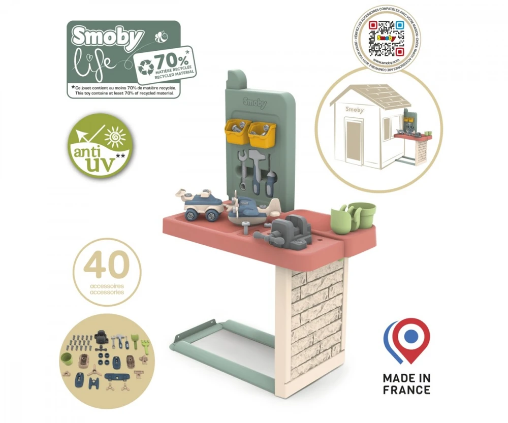 SMOBY Smoby Life dirbtuvių stalas priedas su įrankiais