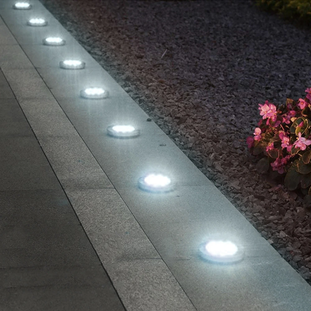 Maclean MCE318 LED saulės kelio šviestuvai su įžeminimo smaigaliu 12 LED SMD Neutral Baltas 4000K 0,7 W saulės lempa lauko tako šviesai sodo šviestuvams IP44