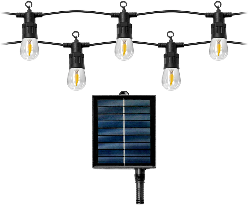Solarna Saulės energija varoma girlianda 10 m, 10 x LED liepsnos