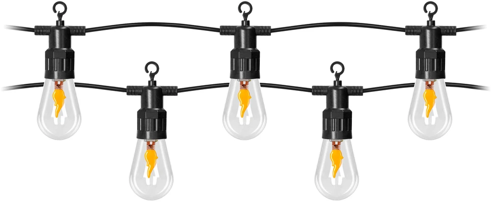 Solarna Saulės energija varoma girlianda 10 m, 10 x LED liepsnos