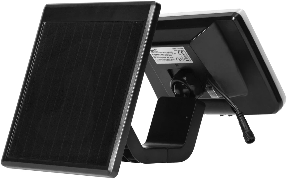 Orno SOLIS LED 10W, saulės energija varomas prožektorius su PIR judesio jutikliu, 1200lm, IP54, 4000K, 3000 mAh, juodas