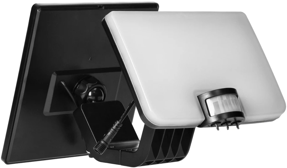 Orno SOLIS LED 10W, saulės energija varomas prožektorius su PIR judesio jutikliu, 1200lm, IP54, 4000K, 3000 mAh, juodas
