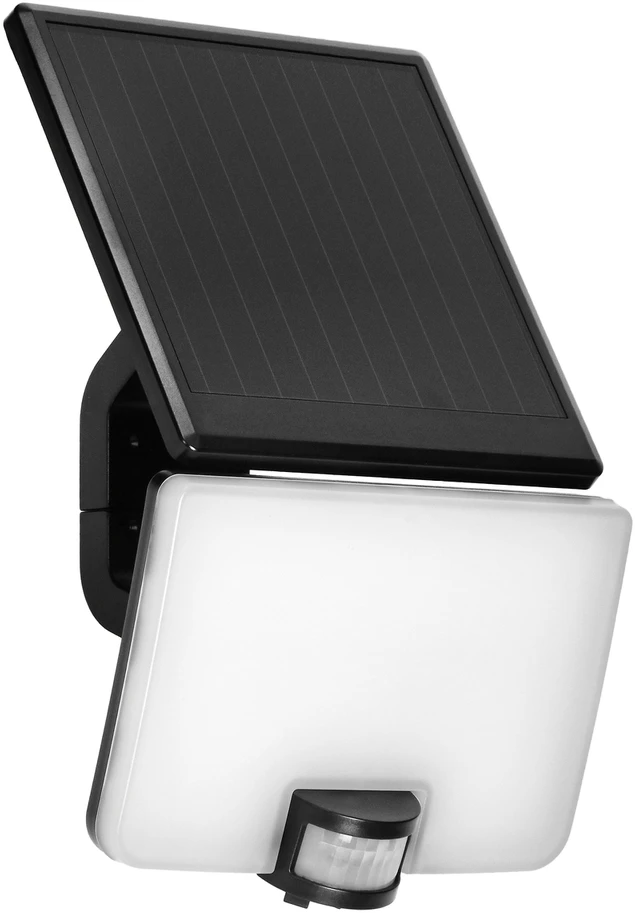Orno SOLIS LED 10W, saulės energija varomas prožektorius su PIR judesio jutikliu, 1200lm, IP54, 4000K, 3000 mAh, juodas