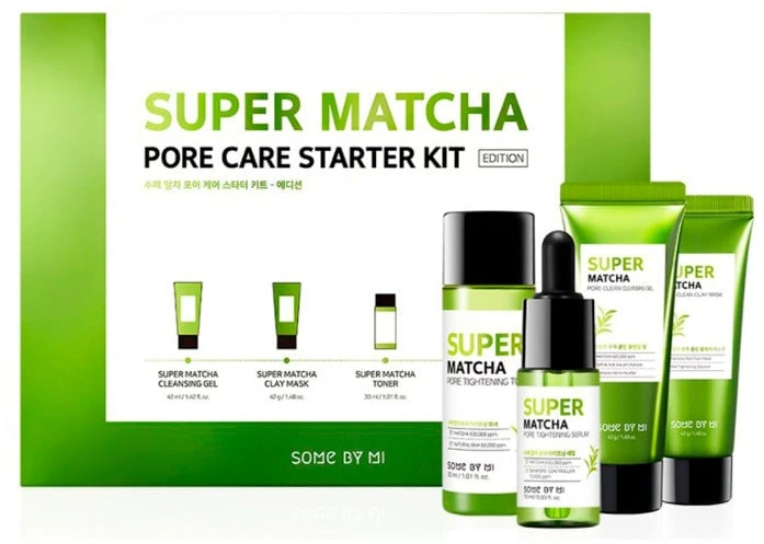 SOME BY MI Super Matcha Pore Care Starter Kit (Edition) - 4 dalių poras valantis rinkinys su matcha ekstraktu