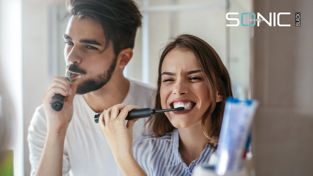 Garsinis dantų šepetėlis Tesa Sonic, juodas