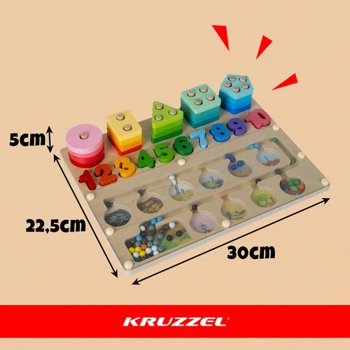 Medinis rūšiuoklis vaikams Kruzzel 3 viename Montessori 30 × 22,5 cm