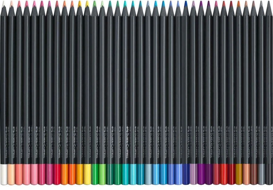 Spalvoti pieštukai „Faber-Castell“, juodos spalvos, 36 vnt. (116436)