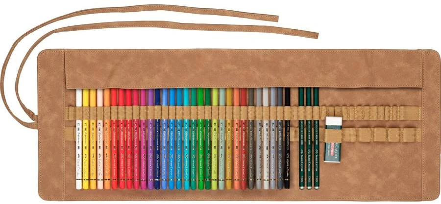 Spalvoti pieštukai Faber-Castell Polychromos, 30 vnt., ritinėlis (110030)