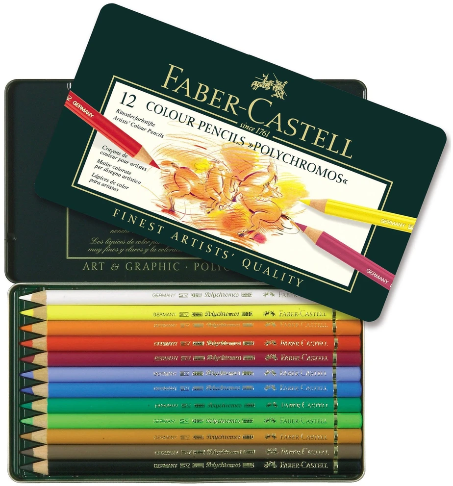 Spalvoti pieštukai Faber-Castell Polychromos Art and Graphic, 12 spalvų