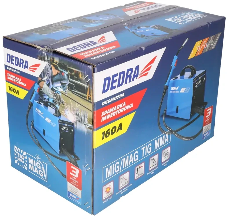 Dedra Spawarka IGBT Mig/Mag inverterinis suvirinimo aparatas, 160a su TIG funkcija, MMA