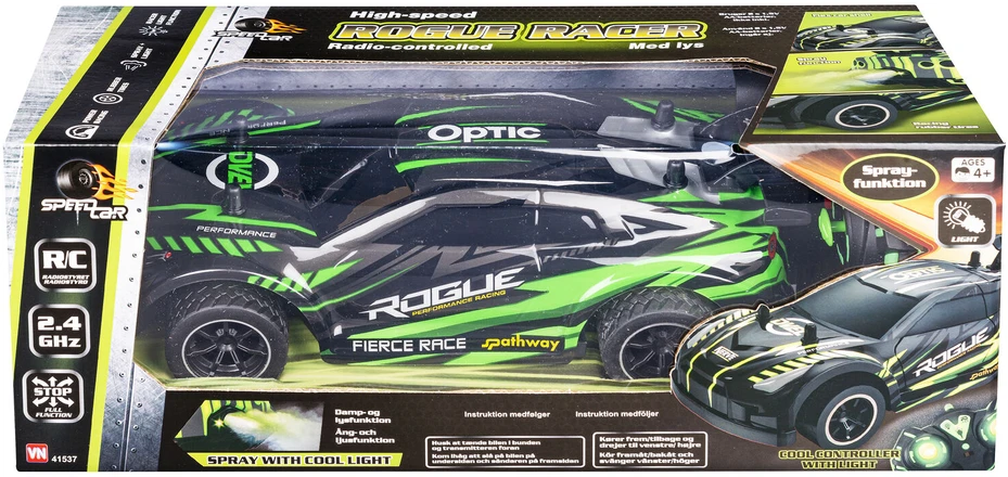Speed Car Greičio automobilis - nuotoliniu būdu valdomas „Rogue Racer“ su šviesomis ir dūmais, 1:18 (41537)