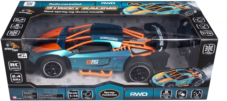 Speed Car - Radiovadinamas dreifuojantis automobilis su dūmų efektu, 1:14 (41529)