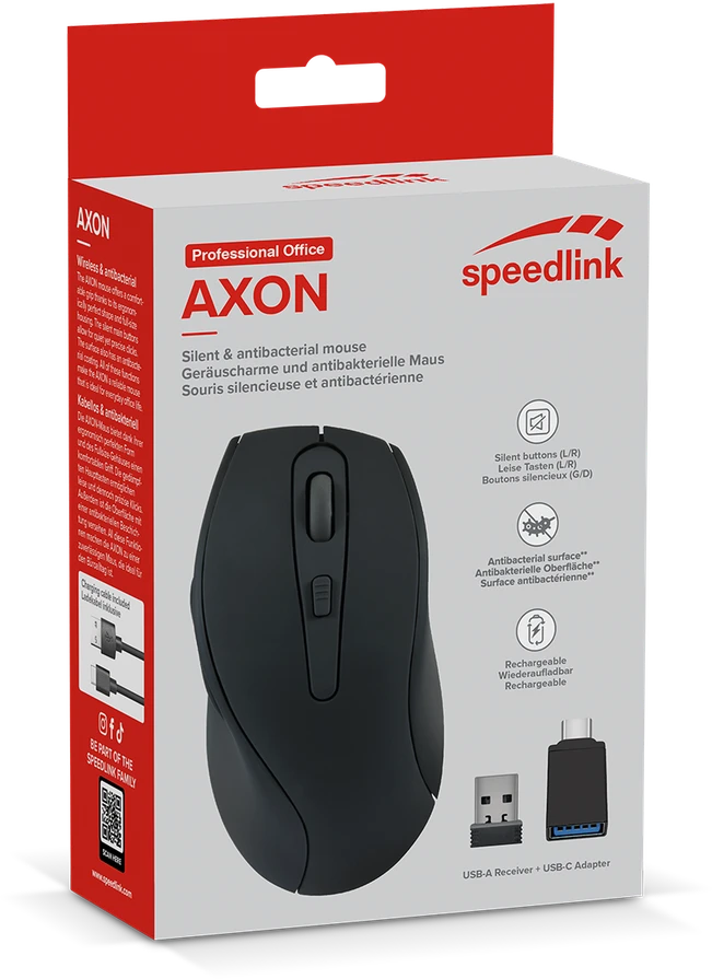 Speedlink Pelė AXON. Leise &amp; Antibakteriell mit Akku sw retail