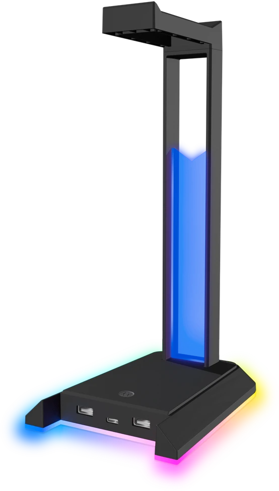 „Speedlink“ – „EXCELLO NX RGB“ ausinių stovas, USB 2.0 šakotuvas, juodas