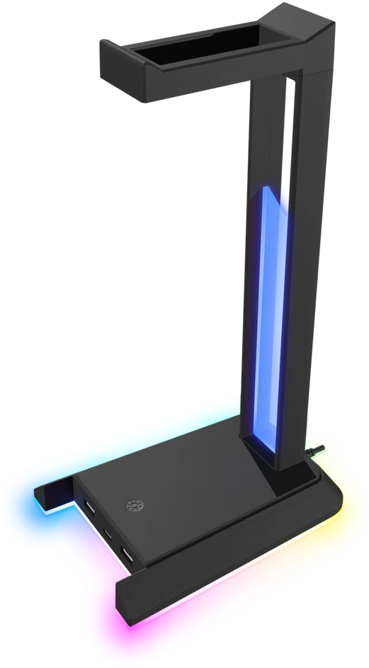 „Speedlink“ – „EXCELLO NX RGB“ ausinių stovas, USB 2.0 šakotuvas, juodas