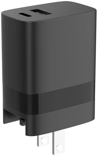 „Speedlink“ – kelioninis įkroviklis su USB-A ir USB-C 15 W jungtimis, skirtas JAV, JK ir ES, juodas