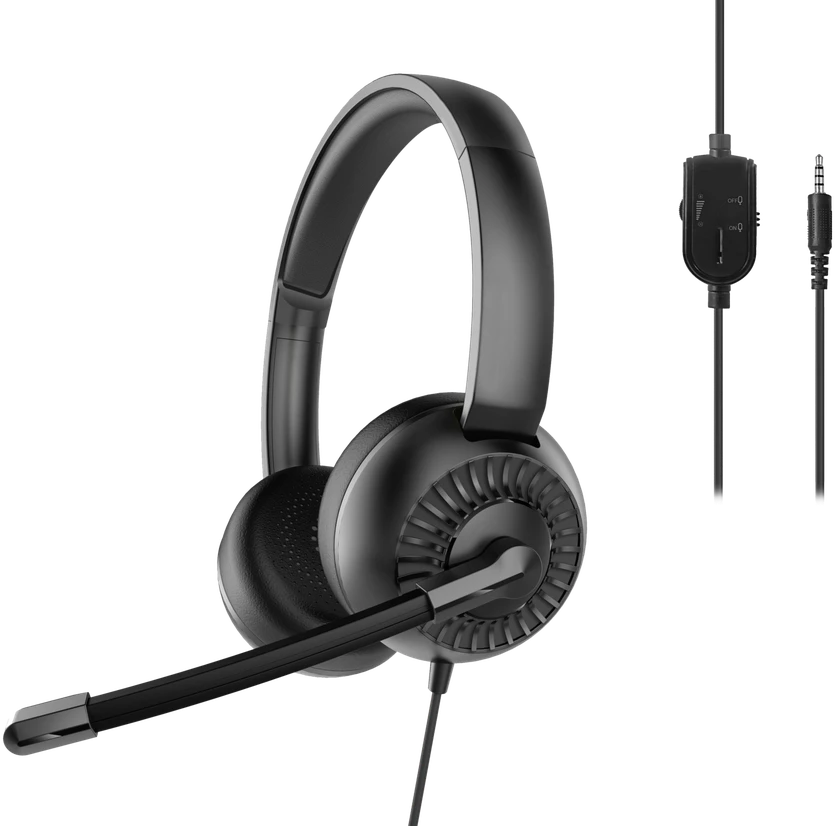 „Speedlink Metis“ stereo ausinės, 3,5 mm lizdas su Y formos adapteriu, juodos