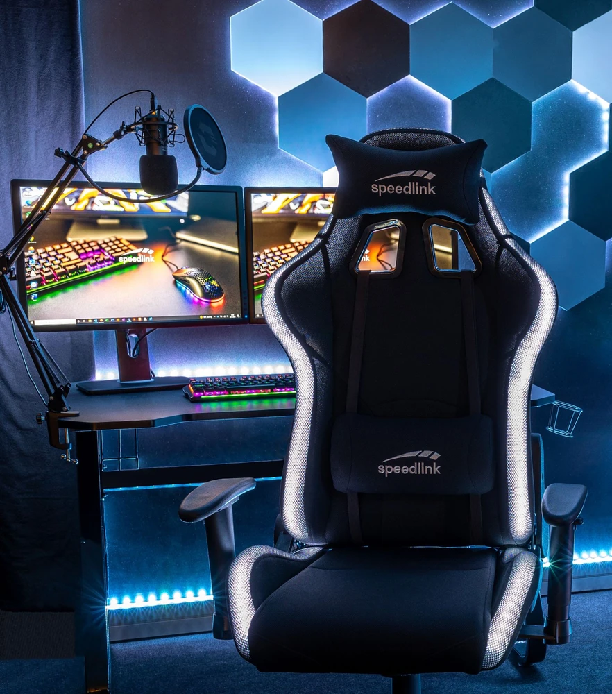 „Speedlink“ – „REGYS RGB“ žaidimų kėdė, juodas audinys