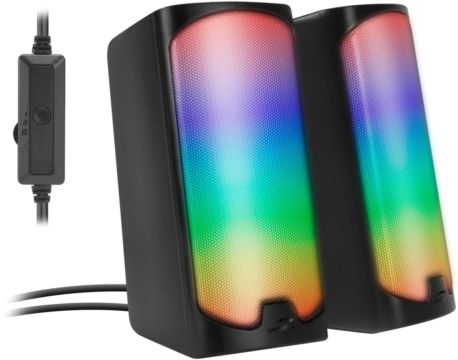 Kompiuterio kolonėlės Speedlink - TONOS RGB žaidimų stereo garsiakalbis, juodas