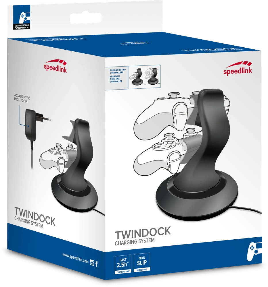 PS4 valdiklio pakrovėjas Speedlink TWINDOCK PS4 SL-4511-BK