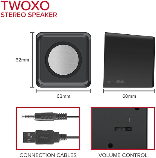 Kompiuterio kolonėlės Speedlink kolonėlė TWOXO. Stereo. juodas retail