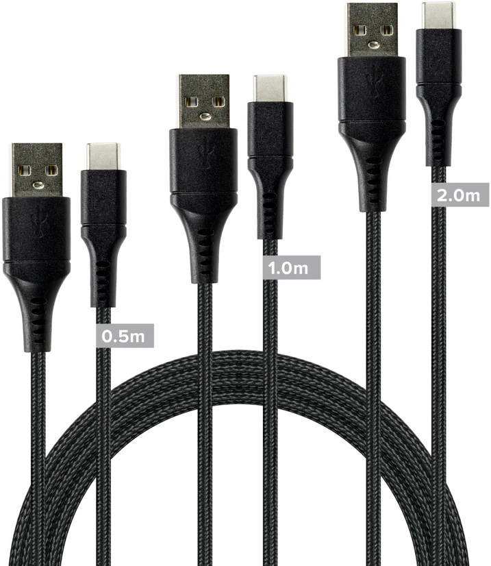 „Speedlink“ USB-A–USB-C laidų rinkinys, juodas
