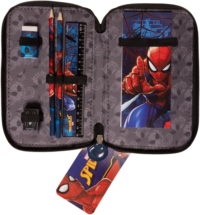 SPIDER-MAN Žmogus-voras - dvigubas pieštukų dėklas su turiniu (017808516)