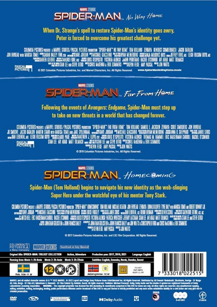 Spidermanmarvelmarvel Heroes Žmogus-voras: 3 filmų kolekcija