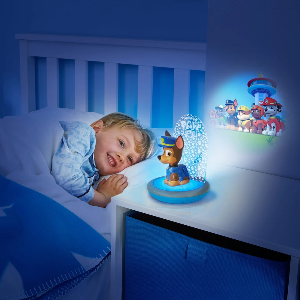 Spin Master Paw Patrol - Chase Kids stebuklinga naktinė lemputė prie lovos, žibintuvėlis ir projektorius - (10043)