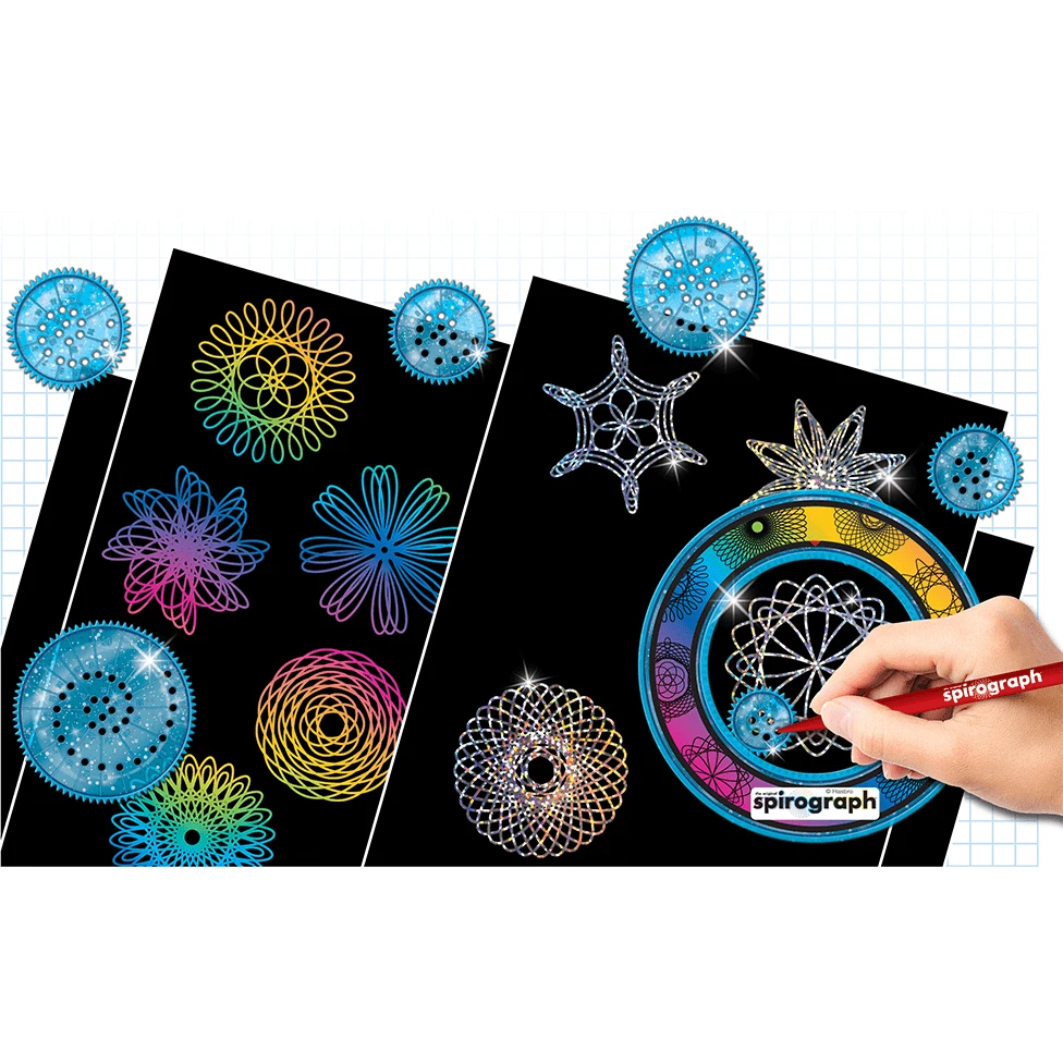 Spirograph Spirografas – braižymas ir blizgučiai (33002156)