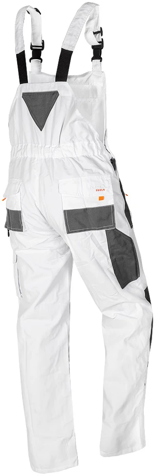 Neo Tools Kelnės Darbinės kelnės su puskombinezonu, baltos, HD, LD/54 dydis